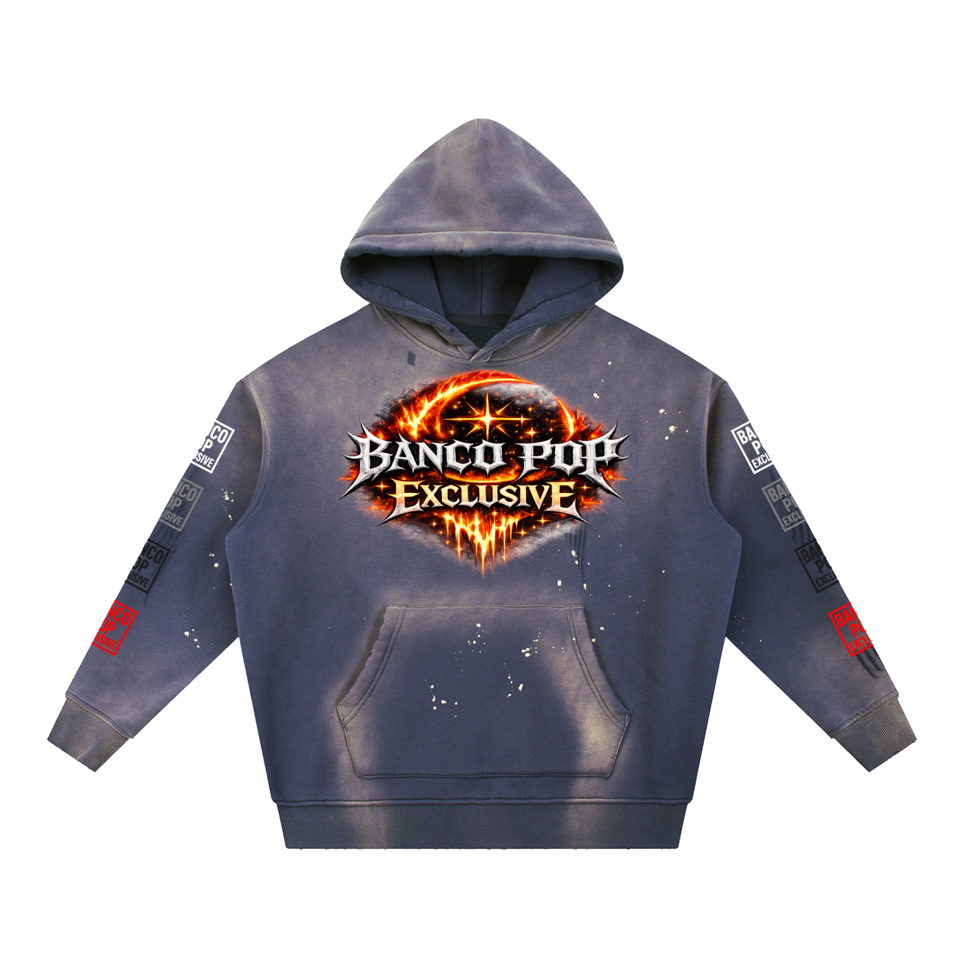 BPE Fire Vintage Washed Frayed Fleece Hoodie