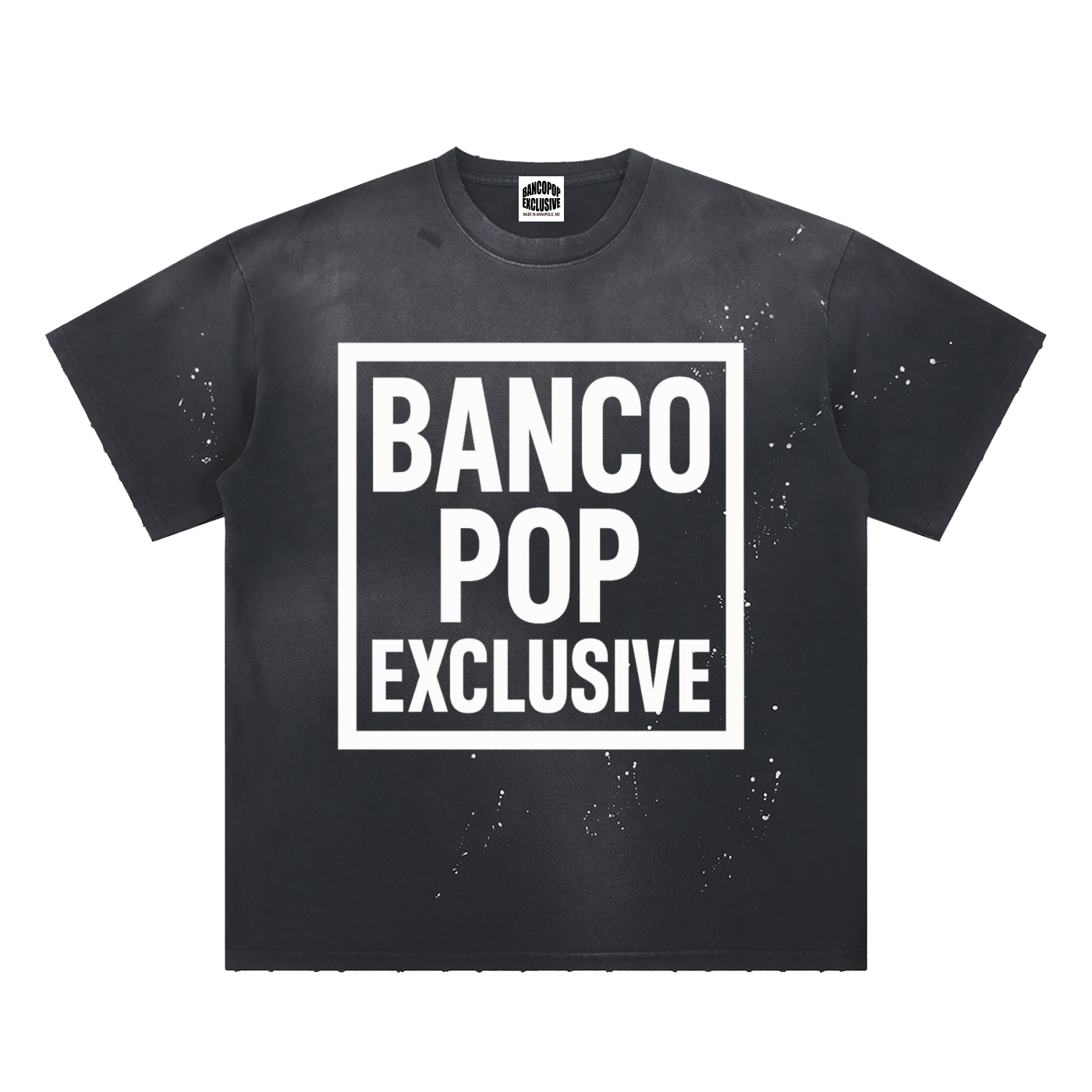BPE Hand-Frayed Sunfade Paint Splatter T-Shirt
