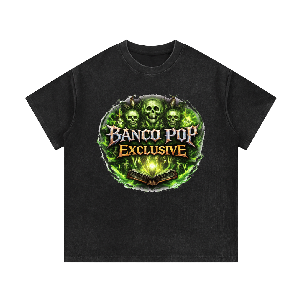 BPE Skull Mineral Wash Waffle Knit T-Shirt