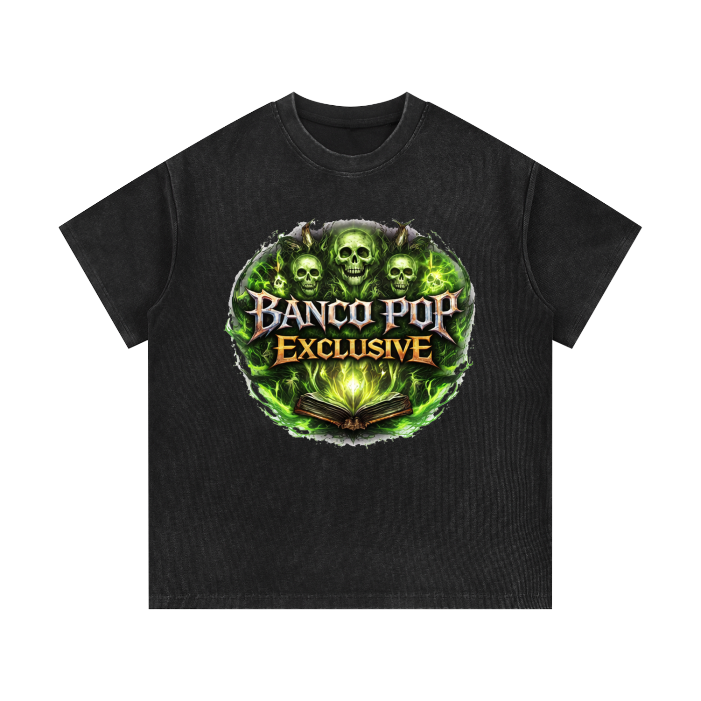 BPE Skull Mineral Wash Waffle Knit T-Shirt