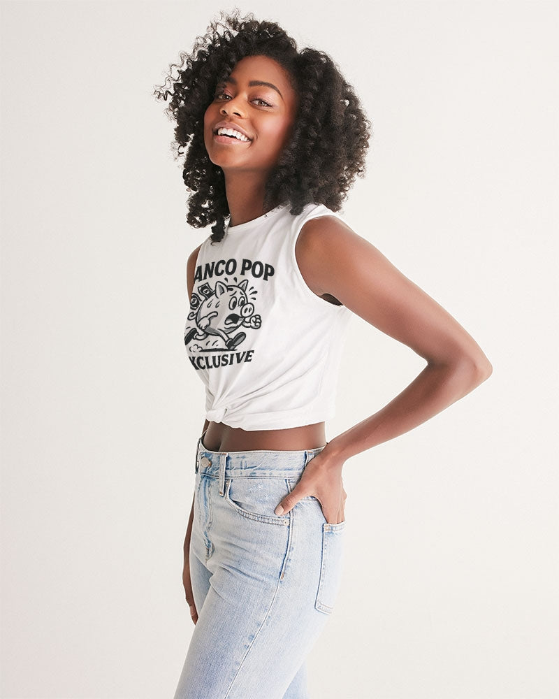 BPE Scared Money Logo Black 2D Women's  All-Over Print Twist-Front Tank